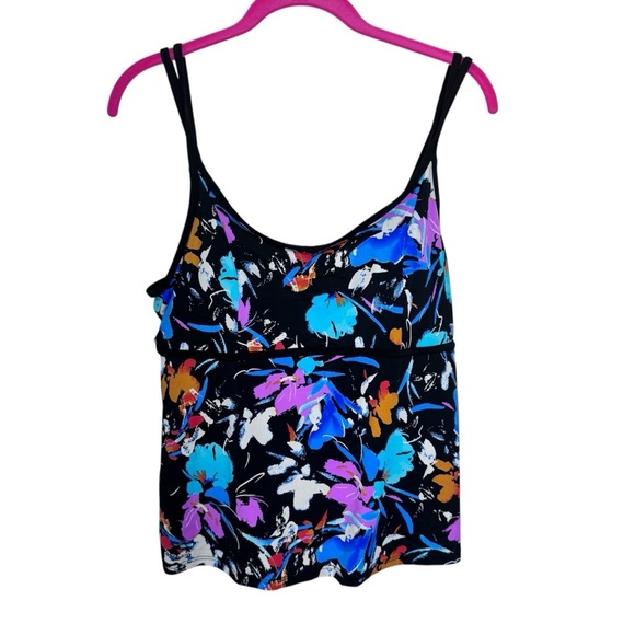NWT Beach Belle Floral Print Tankini Top size 14 beachy cruise travel vaca - Picture 3 of 9